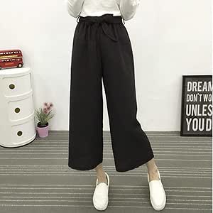 Noradtjcca - Pantalones Largos de Mujer con Cintura Alta y Abertura en