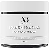 Amira Beauty Dead Sea Mud Mask for Face and Body - Reduces Pores, Acne, Blackheads and Texture - For All Skin Types 11.OZ