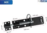 XFORT 2 Pack Brenton Sliding Lockable Padbolt 200mm Black for Gates Doors view 6