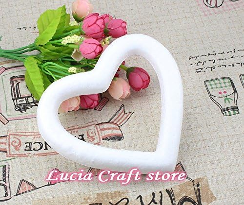 6pcs 13cm Heart Shape Styrofoam Product for DIY Painted Wedding Party