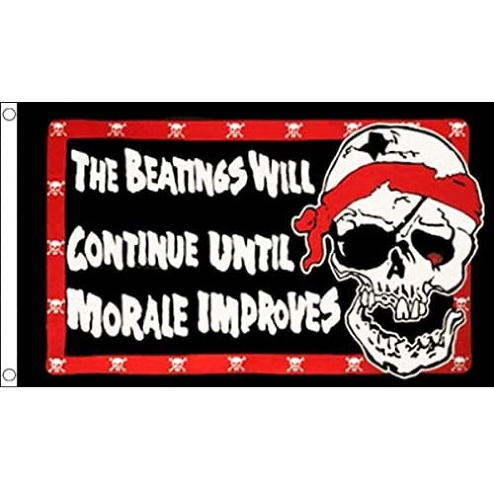 AZ FLAG - Pirate Beatings Flag - 3x5 Ft - 100D Polyester Pirates Banner with Two Metal Grommets - Fade Resistant - Vivid Colors - 3' x 5' Feet - 150x90 Cm
