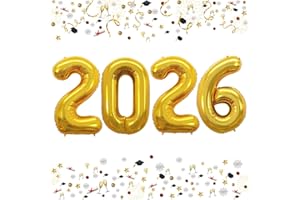 GOER 42 Inch 2026 Gold Foil Number Balloons for 2026 New Year Eve Festival Party Supplies Graduation Decorations