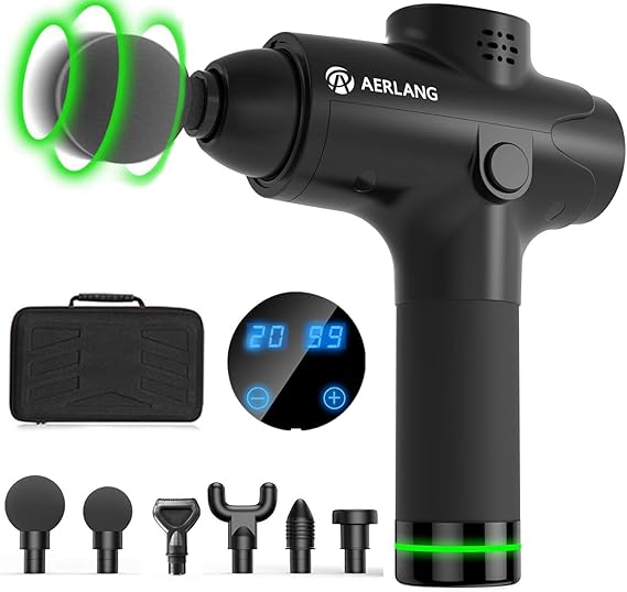 AERLANG Massage Gun for Athletes, Portable Quiet Muscle