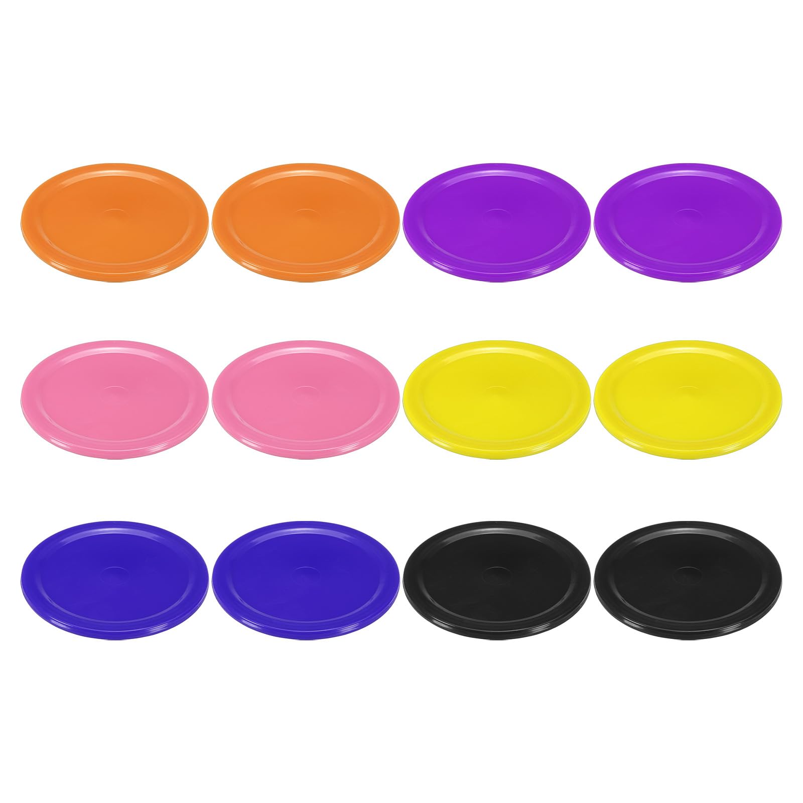 PATIKIL 2.5 Inch Air Hockey Pucks, 12Pcs Air Hockey Heavy Replacement Pucks Games Tables Equipment Accessories, 2Pcs Per Color