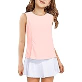 Haloumoning Girls Athletic Tank Tops Kids Sleeveless Running Tennis Yoga Shirts 4-14 Years