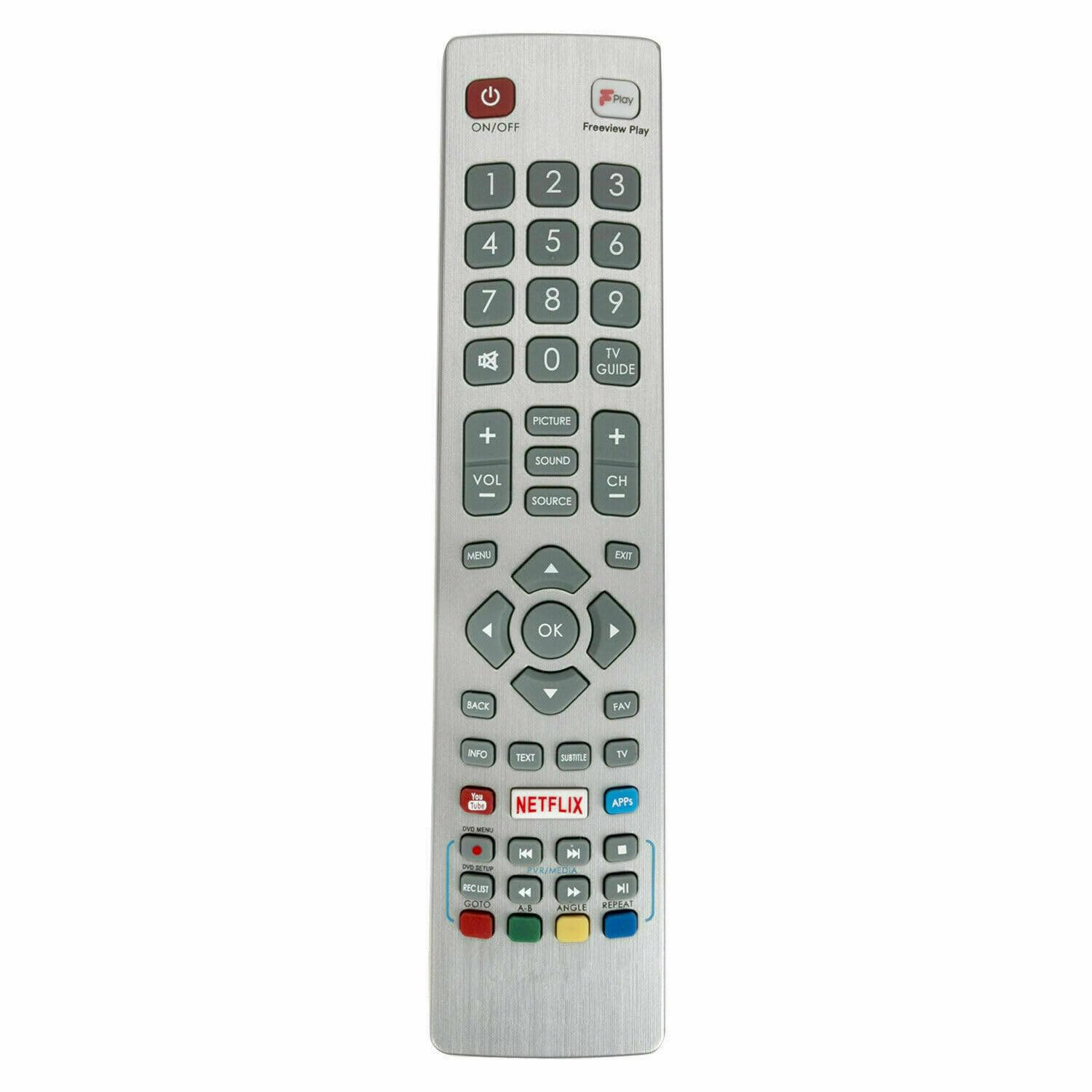 SHWRMC0129 New Replacement Remote Control fit for Sharp Smart TV with F-Play Netflix buttons LC-40FG5142KF LC-40FG5151KF LC-40FG5152KF LC-40FG5341KF LC-40FG5342KF LC-43CFG6001KF