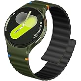 Adorve Magnetic Bands Compatible with Galaxy Watch 7 Band 6/5/4 (40mm 44mm), Galaxy Watch 6/4 Classic, Watch 5 Pro, 20mm No Gap Silicone Sport Loop Strap Wristband for Samsung Watch Bands Women Men