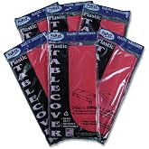 Tablemate 549RD Table Set Rectangular Table Cover- Heavyweight Plastic- 54 x 108- Red- 6/Pack