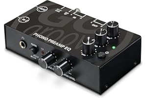 GOgroove Phono Preamp EQ with 3 Band Equalizer - Preamplifier with Treble, Mid, Bass - RCA Input/Output, DIN, 12V DC Adapter, High-End Circuit Design - Compatible with Record Players, Turntables