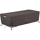 Classic Accessories Ravenna Water-Resistant 60 Inch Rectangular Fire Pit Table Cover, Outdoor Table Cover
