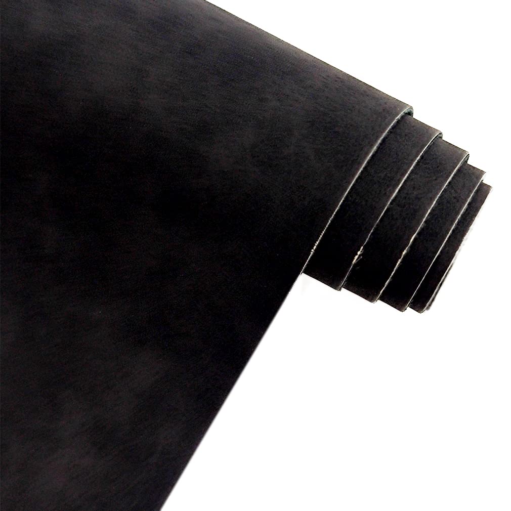 XHT Suede Faux Leather Fabric 30x135cm Waterproof Synthetic PU Leather for Earrings Pouches Hair Bows Making (Black)