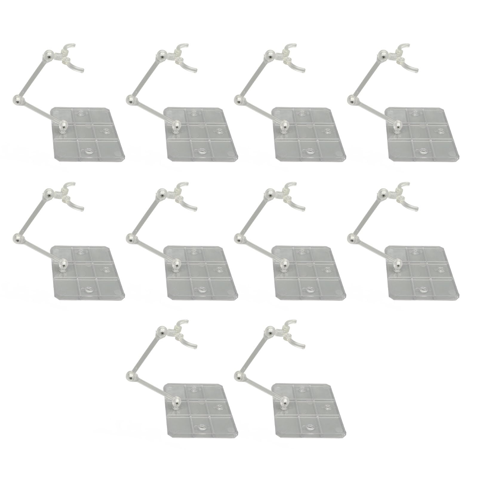 Pack of 10 Figure Stands Transparent Acrylic Action Figures Display Action Figure Holder with Screwdriver, Clear Model Stand for Action Figures