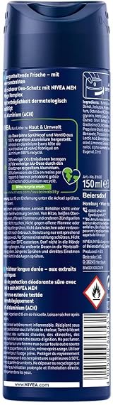 NIVEA MEN Fresh Active Deodorant Spray 150 ml Aluminium-Free ACH 48h view 8