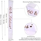 MIOSJI 60th Birthday Sash and Crown Crystal Tiara Rose Gold Set view 4