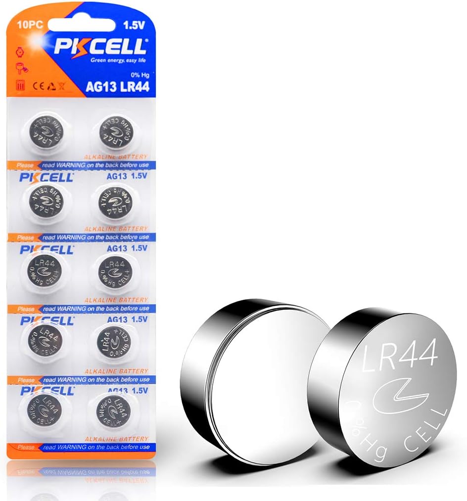 Amazon Com Pkcell Ag13 Lr44 6 Alkaline Button Cell Battery 10 Pack Health Personal Care