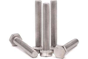 ROYCEMART 1/2-13 x 3-1/2" (4 PCS) Stainless Steel Hex Bolts, Hex Head Screws, Full Thread, Coarse Thread, Plain Finish, Machine Thread, Stainless Steel 304 (18-8)