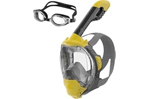 ForShine Full Face Snorkel Mask,Snorkel Mask with Detachable Camera Mount,180 Degree Panoramic View Anti-Leak Anti-Fog Snorkel Gear for Adults & Kids