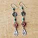 NOVICA Artisan Handcrafted Jade Earrings Silver Dangle | Turquoise Dangle Earrings Sterling Silver | Sterling Silver Beaded Earrings | Fine Sterling Silver Earrings | Multi Gem Earrings For Women