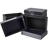 BENECREAT 12 Pack Black Drawer Kraft Boxes with PVC Plastic Window 7.3x5x1.4 Rectangle Paper Gift Boxes for Wedding Party Favor, Candy Jewelry, Gift Packaging