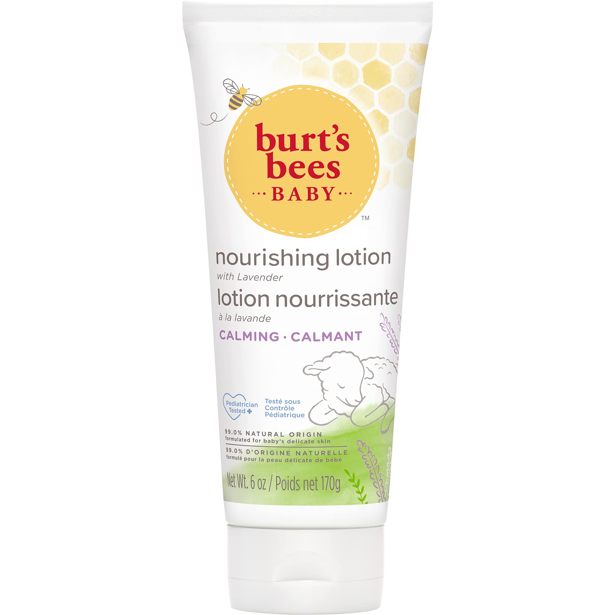 Burt's Bees Baby Lotion, Nourishing Baby Moisturiser With Calming Lavender, Paediatrician-Tested, 170g