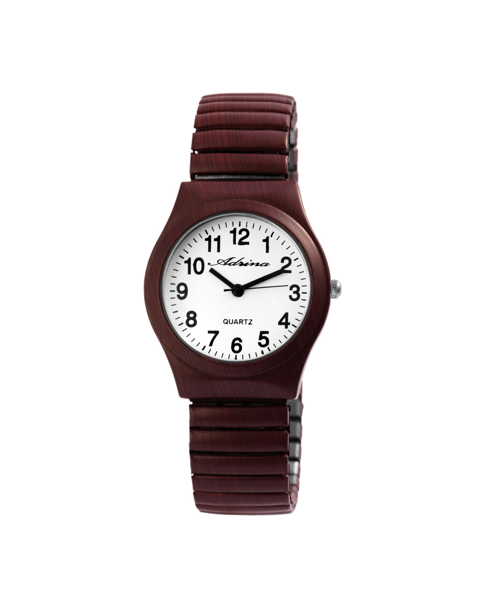 Adrina 1700045 Stainless Steel Analogue Quartz Wrist Watch, Dark Brown, Bracelet