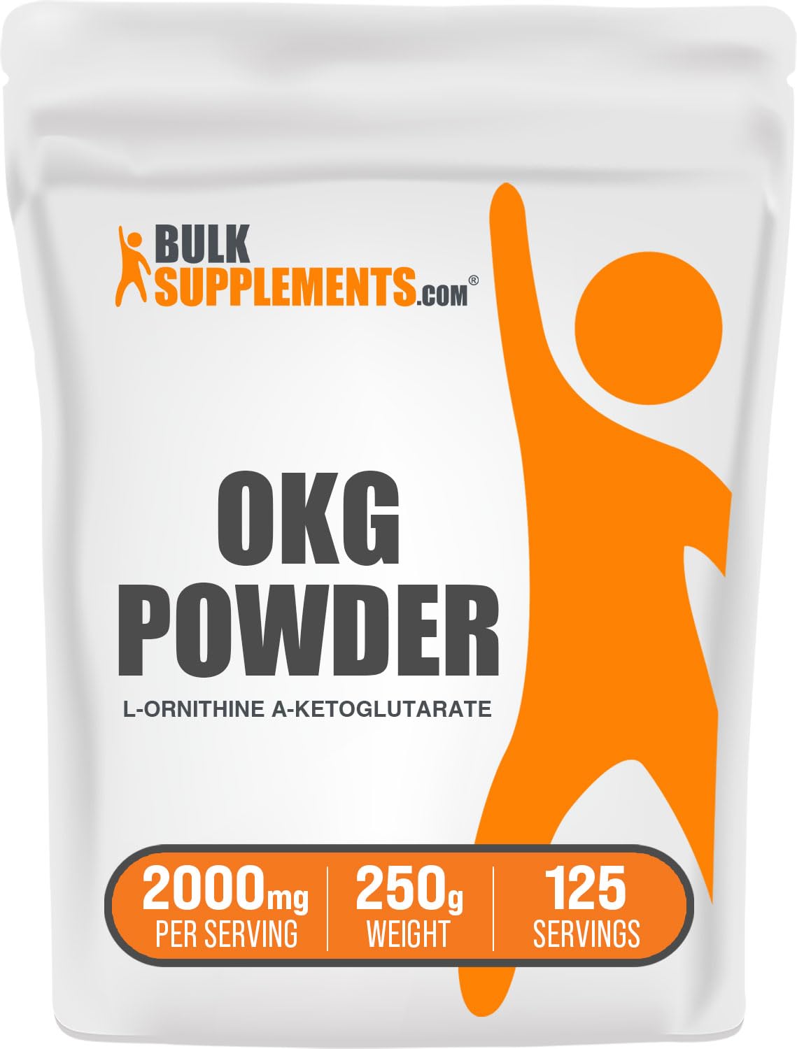 BulkSupplements.com L-Ornithine Alpha-Ketoglutarate Powder - OKG Powder, Nitric Oxide Supplement, Ornithine Supplement - Gluten Free, 2g per Serving, 250g (8.8 oz) (Pack of 1)