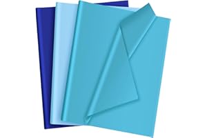 HLONON 30 Sheets Blue Tissue Paper for Gift Bags, Assorted Blue Tissue Paper Wrap Bulk for Decoration Weddings Birthday DIY Project Christmas Independence Day Wrapping Crafts Decor, 14 X 20 Inches