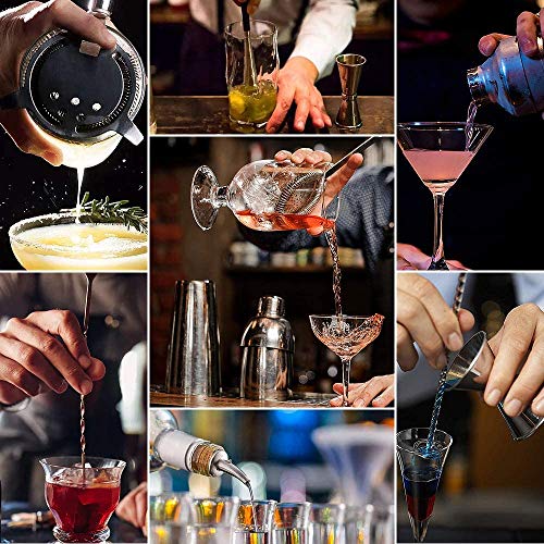 Cocktail-Shaker-Set, 14-teilig, Bar-Set, Edelstahl, Mixer-Set, Barkeeper, Werkzeuge mit Bambus-Ständer, Bartending-Set… – Bild 5