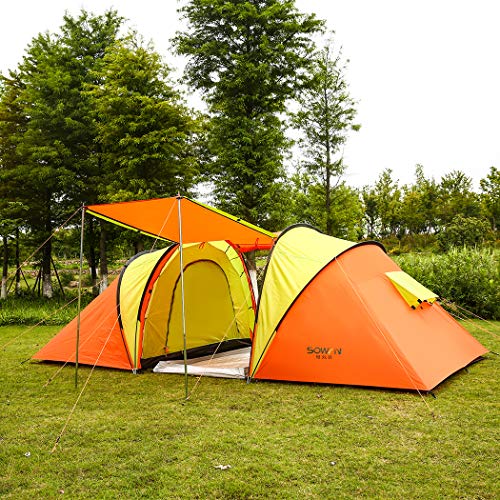 Automatic Family Camping Tent 4 Person Instant Pop Up Backpacking Waterproof Dome Easy Quick Setup Tents for Outdoor Hiking Include Carrying Bag