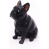 WitnyStore 1½" Black Sit French Bulldog Dog Resin Figurine for Terrarium Decoration Collectible Statue for Adult Collectors Handcrafted Polyresin Ornament Sculpture Home Room Tabletop Decor