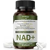 NAD+ Supplement for Women with Resveratrol , 20-in-1 NAD Plus Supplement with Liposomal Nicotinamide Riboside Boost NAD+ Levels for Cell Repair Energy, Antioxidant,Focus - 60 Vegan Capsules