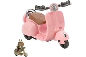 LIVCOZON Scooter Toy for Labubu Toy with Light and Music, Cute Have a Seat for Labubu Accessories, Interactive Toys Desktop Decor for Doll Collectors (Pink)