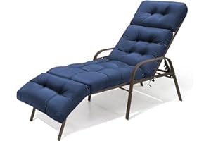 Chaise Lounge Cushion Outdoor, Waterproof Memory Foam Lounge Chair Cushion with Ties for Indoor Outdoor Furniture, Thickened 