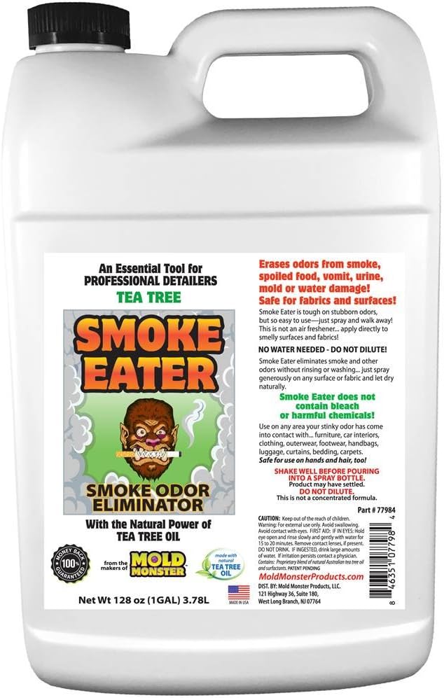 Smoke Eater - Breaks Down Smoke Odor at the Molecular Level - Eliminates Cigarette, Cigar or Pot Smoke On Clothes, in Cars, Boats, Homes, and Office (Gallon)