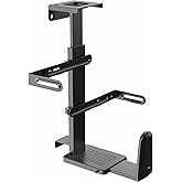 VIVO Adjustable Under Desk and Wall PC Mount, Heavy Duty Large Computer Case CPU Tower Holder with Secure Locking, Holds up to 44 lbs, Black, MOUNT-PC06R