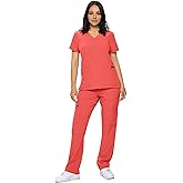 Monarch Uniforms Scrub Sets - Regular & Petite Stretchy Scrubs for Women - Set of Top & Pants