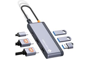 NOVOO USB C Hub Docking Station with Dual HDMI 4K@60Hz, 100W PD Charging, 3X USB-A Ports for MacBook Pro M2, Dell, HP, Lenovo