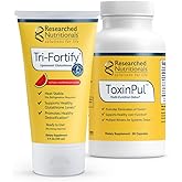 Researched Nutritionals Revitalized Detox Duo - for Immune Support, Liver Health or A Full Body Detox Cleanse - Tri-Fortify Watermelon Liposomal Glutathione (450mg) Liquid & ToxinPul (2 Piece Set)