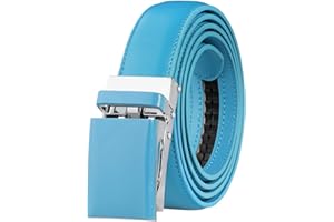 Falari Automatic Ratchet Buckle Leather Belt for Women Boys Girls 1 Inch Wide Trim to Fit