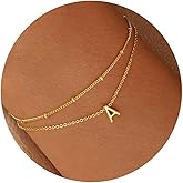 Turandoss Gold Initial Bracelets for Women, Dainty 18K Real Gold Plated Layered Letter A-Z Initial Bracelets Personalized 26 Alphabet Monogram Gold Bracelets for Women Jewelry Gifts Trendy