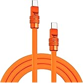 chubbycable Chubby 2.0 Anodized Version - 240W USB C Cable Silicone Fast Charging Cable Reflective Shine Charger Cord Compatible with iPhone 17-15 Series iPad, Orange, Type C to Type C, 6.6FT