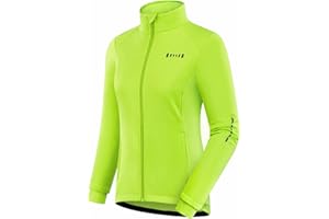 qualidyne Women's Thermal Cycling Jacket Windproof Fleece Lined Softshell Warm Winter Running & Outdoor Biking Coat