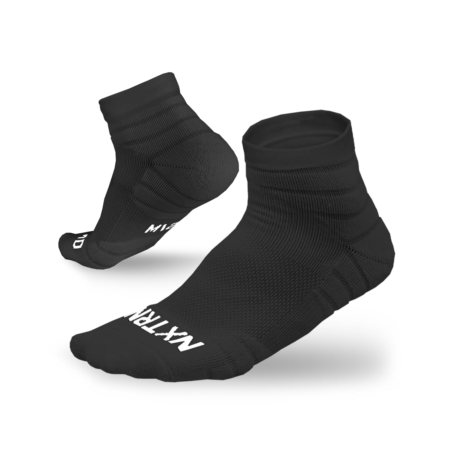 Photo 1 of 3 Pairs Nxtrnd Quarter Socks for Men & Boys, Padded Athletic Socks for Football (Black, S/M)