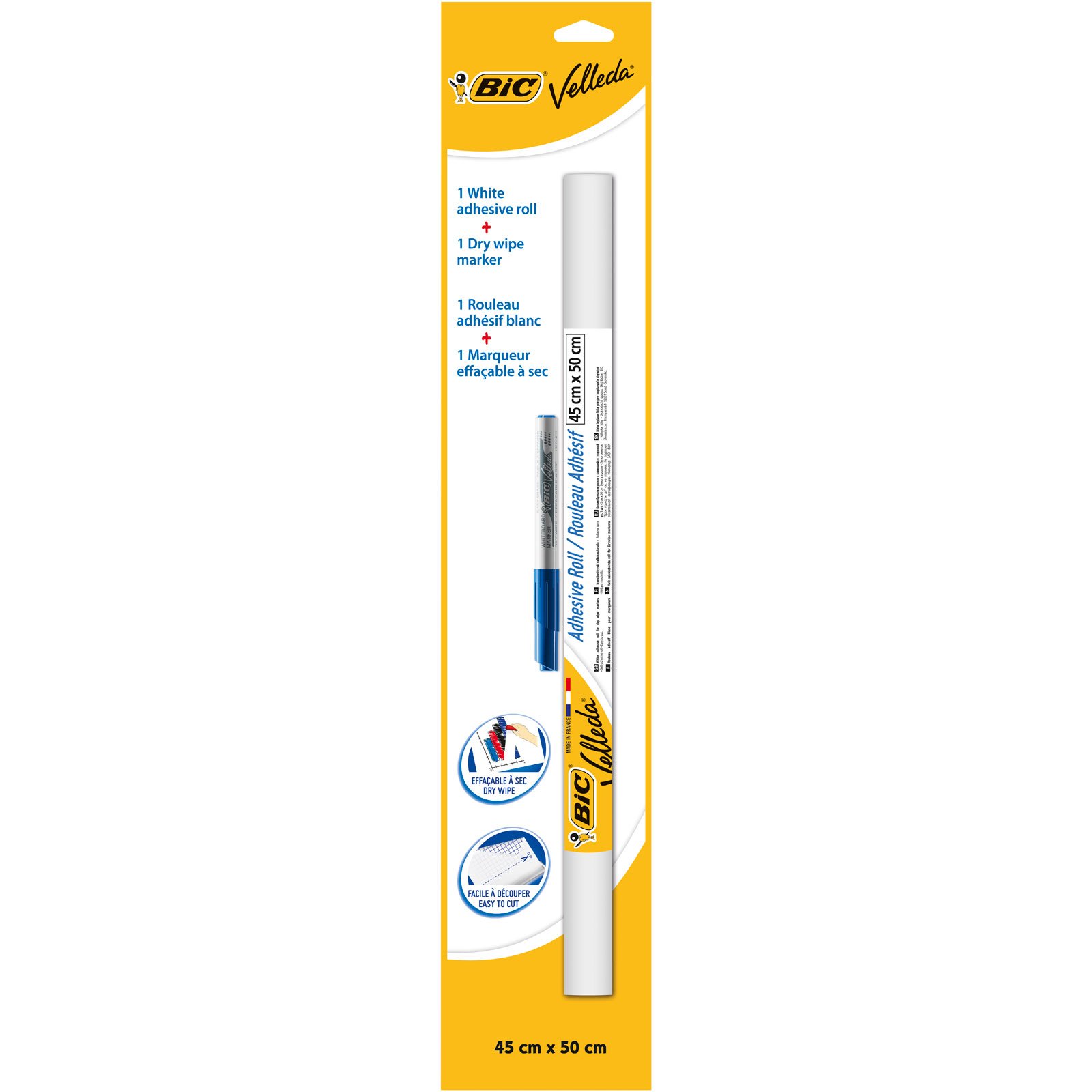 BIC VELLEDA Dry Wipe Roll 45 x 50cm with blue marker