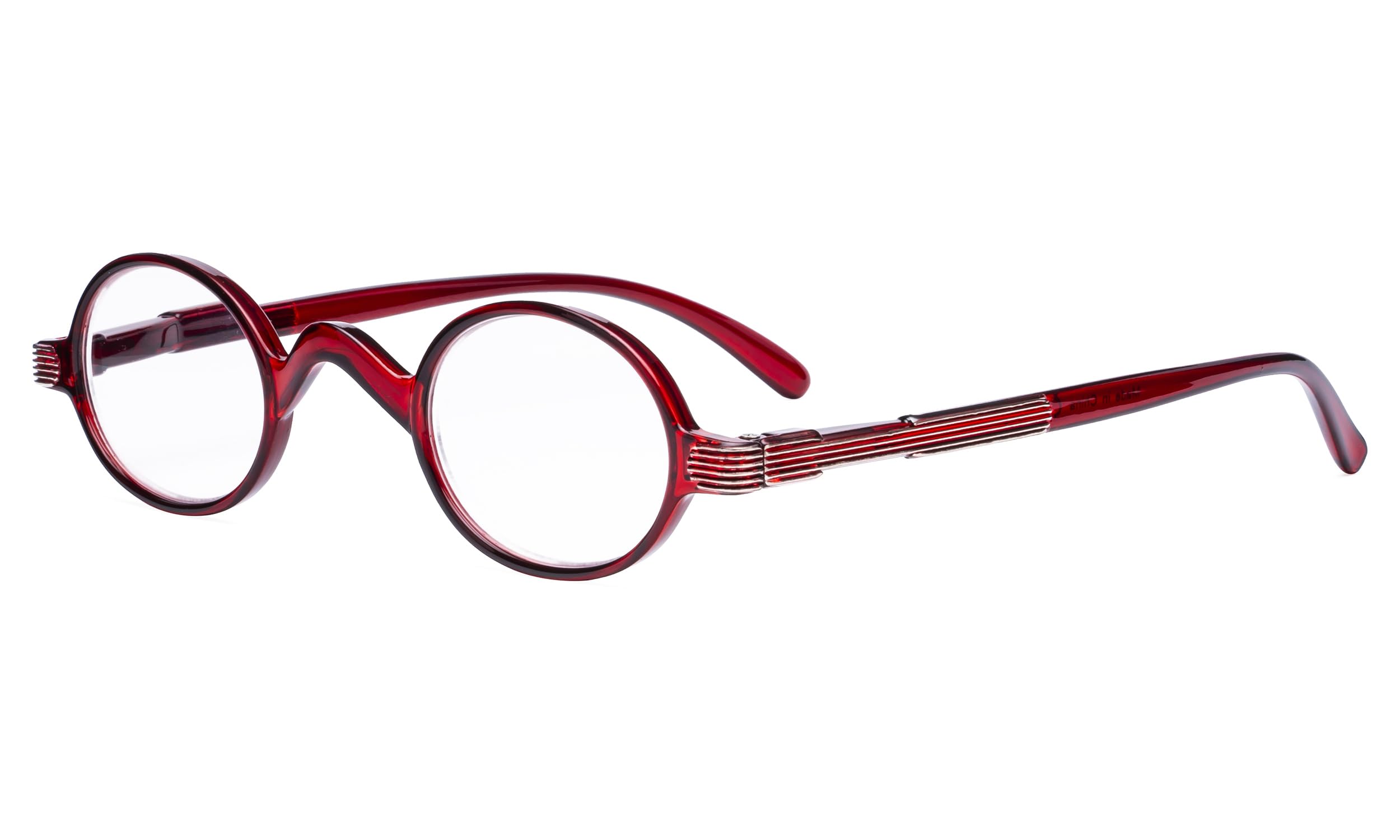 Eyekepper Small Oval Round Reading Glasses Vintage Mini Reader Eyeglasses for Men Women Reading with Spring Hinges Red Frame +1.75 — image 1