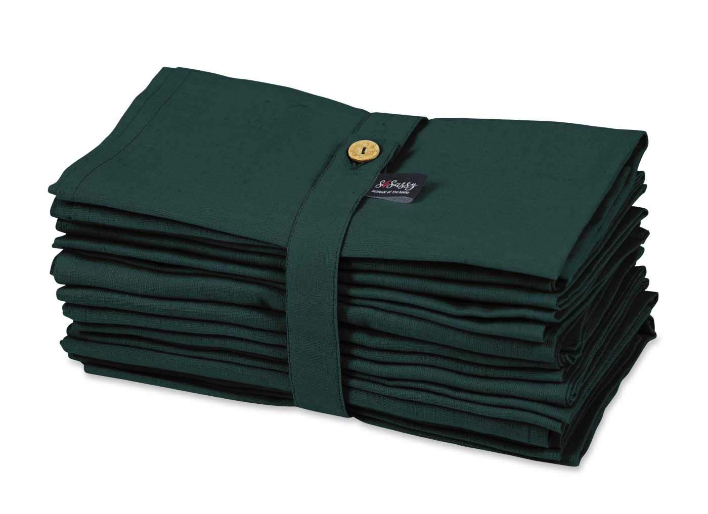 S4Sassy Green Solid Home Decor 12 x Holiday Parties Cloth Table Linen Re-Usable Dinner Napkins Set