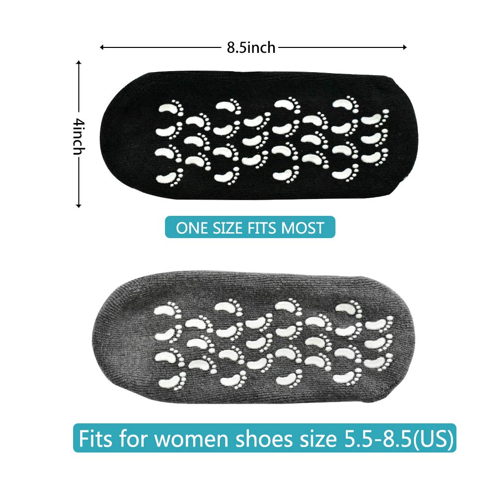 Gel Socks, Moisturizing Socks, Soft Moisturizing Gel Socks, Gel Spa Socks For Repairing and Softening Dry Cracked Feet Skins, Gel Lining Infused with Essential Oils and Vitamins (Black & Gray) … : Beauty