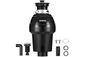 VEVOR Garbage Disposal, 1HP 3270RPM Continuous Feed Food Waste Disposer, EZ Connect Food Waste Grinding System with Sound Red