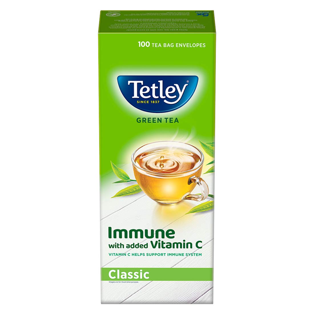 [Pantry] Tetley Green Tea, Classic, 100 Tea Bags Rs 257 At Amazon