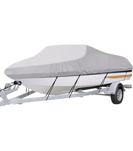 Genrics Heavy Duty Waterproof Boat Cover 600D Trailerable Replacement For V Hull 14 16 90